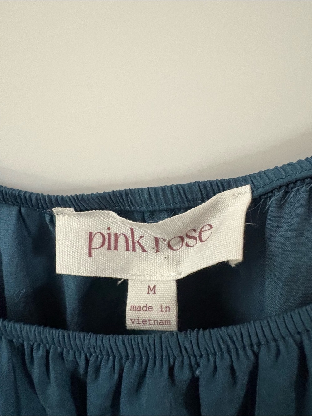 NWT Pink Rose Teal Peasant Baby Doll Shirt - Picture 3 of 7